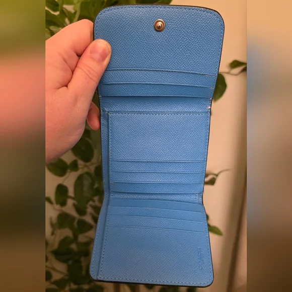 Coach Blue Trifold Wallet - Picture 3 of 6